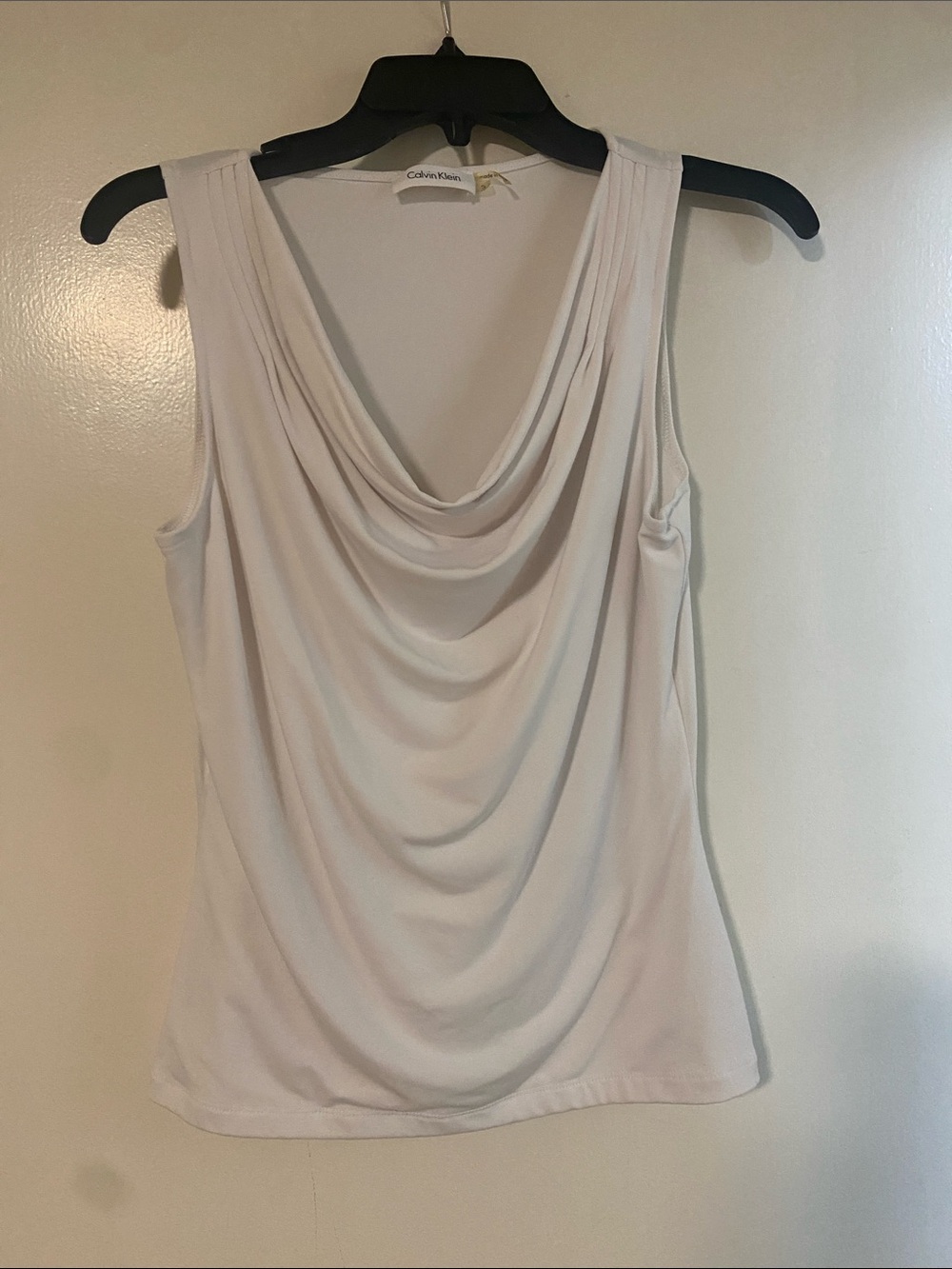 Calvin Klein Ivory Cowl Neck Sleeveless Top